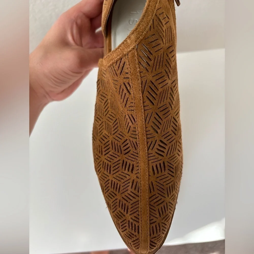 1. State Iddah Brown perforated suede Booties SZ 8.5